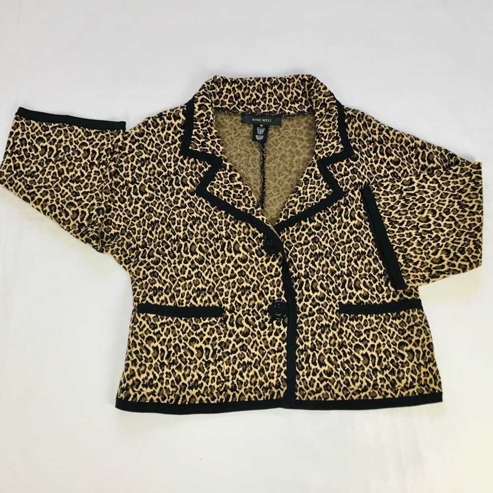 NINE WEST leopard print cardigan